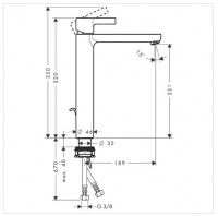 HANSGROHE MONOMANDO LAVABO METRIS S